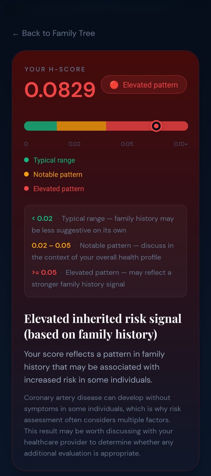 Heart Risk Calculator screen 3