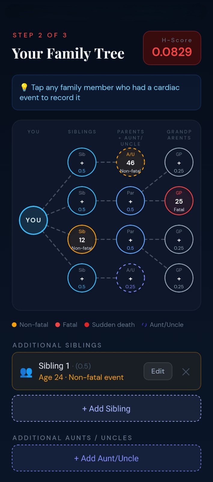 Heart Risk Calculator screen 2